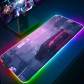 Eco-friendly Cyberpunk 2077 Glowing RGB LED Mouse Pad 4mm Thickness for Gaming Keyboard USB Anti-slip Rubber Base Desk Mat